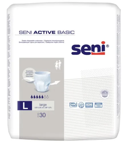 Seni Active Basic Einmal-Inkontinenzslip, Grösse L, Umfang 100-135cm (30 Stk)