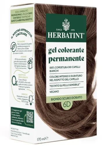 Herbatint, Herbatint Permanentes Haarfärbegel, Dunkles Goldblond (6D), 100 % Grauhaar Abdeckung