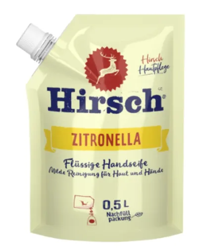 Hirsch Zitronella Flüssigseife Nachfüllpack (500ml)