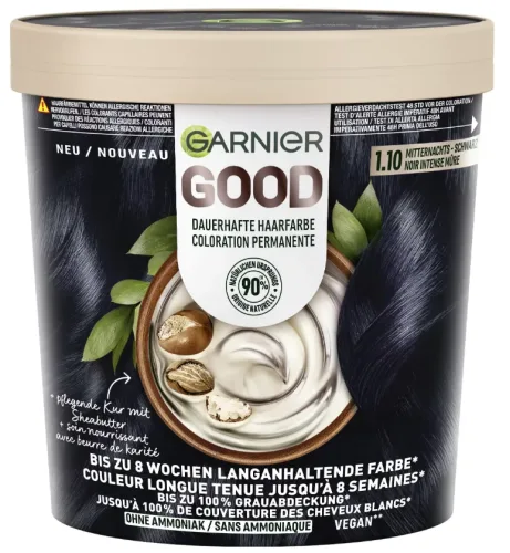 Garnier - GOOD Dauerhafte Haarfarbe 1.10 Midnight Illusion, 1 Stück
