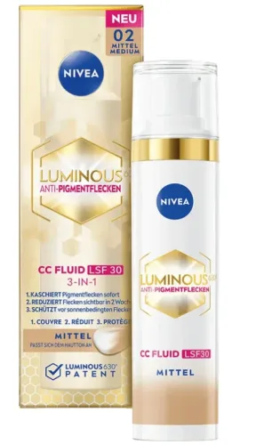 Nivea, Nivea - Face Cellular Luminous630® 3-in-1 CC Fluid, 40 ml, Medium