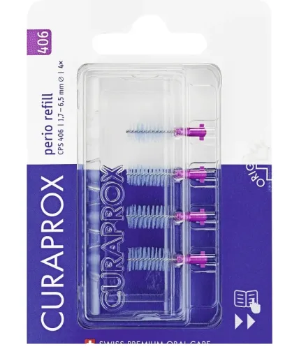 CURAPROX CPS 406 Perio Pink Ersatzbürsten, Durchmesser 1.7-6.5mm (4 Stk)