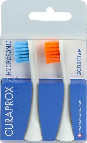 CURAPROX Hydrosonic Ersatzbürste sensitive, blau-orange (2 Stk)
