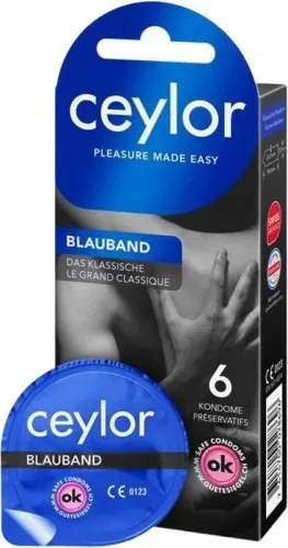 Ceylor - Blauband Präservativ mit Reservoir, 6 Stück
