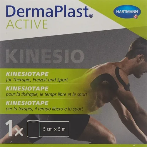 DermaPlast Active Kinesiotape, schwarz, 5cmx5m (1 Stk)