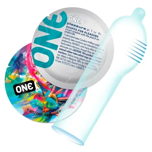ONE Pleasure Plus Kondome, innen gerippt (12 Stk)