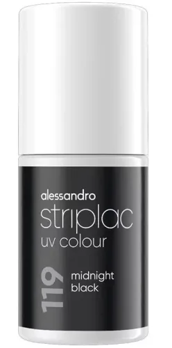 Alessandro, Alessandro - Striplac UV Colour Midnight Black, 6.5 ml