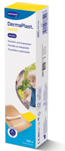 DermaPlast textil Wundpflaster, Centro, 3x4cm, beige (100 Stk)