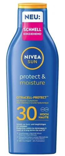 NIVEA SUN, NIVEA SUN - Protect & Moisture Sonnenmilch LSF 30, 200 ml