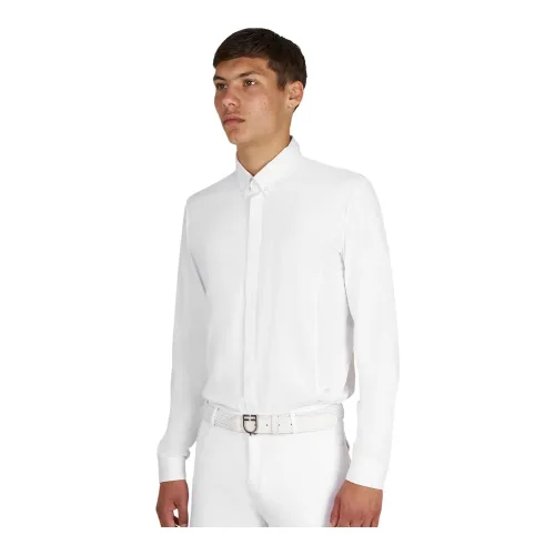 Equestro, Equestro Turniershirt Micro Mesh Langarm Herren - Weiss -  Grösse: L