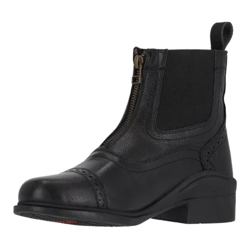 QHP, QHP Stiefelette Jakarta Adult - Leder Reitschuhe mit Reissverschluss - Schwarz -  Schuhgrösse: 38