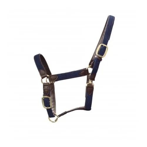 Kentucky, Kentucky Stallhalfter Plaited Nylon - blau/braun Grösse Halfter: Cob, Farbe: Braun