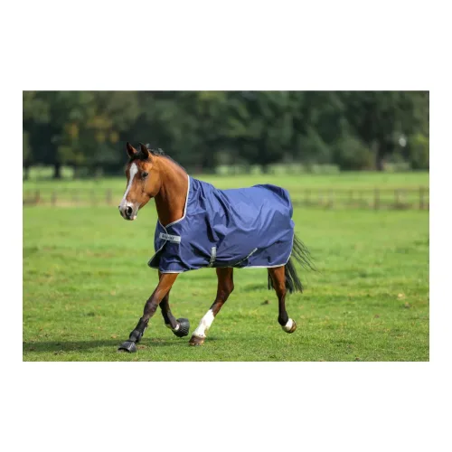 Bucas, Bucas Weidedecke Freedom Turnout High Neck Light - navy/silver Grösse Pferdedecken: 125 cm