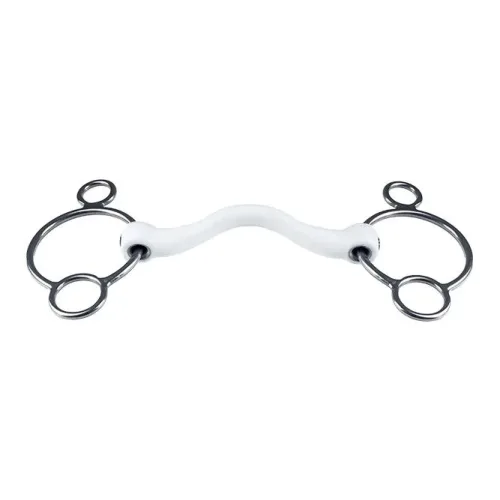 Trust, Trust 2.5-Ring Trense mit Zungenbogen port medium Inno Sense 20mm - Weiss/Silber -  Gebisslängegrösse: 12.5 cm