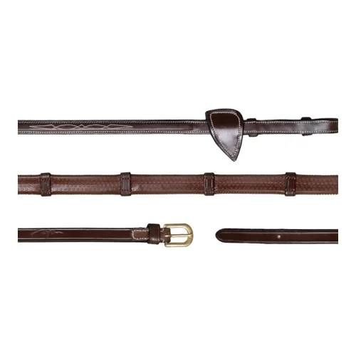 Dyon, Dy'on Gummizügel mit Lederstegen 16mm - braun Farbe: Braun, Grösse Pferd: Full