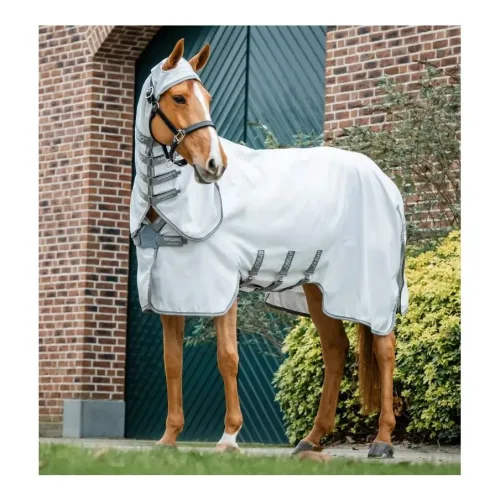 Horseware, Horseware Fliegendecke Amigo Ripstop Hoody - Silver/Titanium Grey & Silver -  Grösse: 160 cm