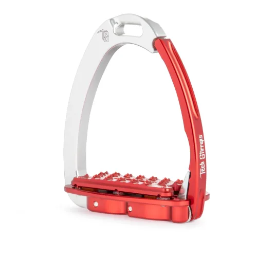 Tech Stirrups, Tech Stirrups Sicherheitssteigbügel Venice Sloped Evo - Silber/Rot -  Grösse: One Size, Farbe: Silber/Rot