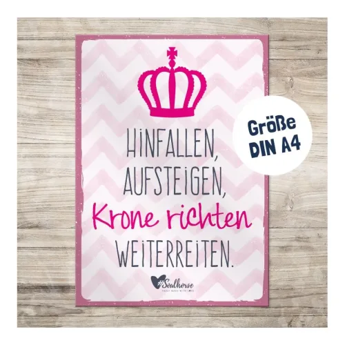 Soulhorse, Soulhorse Boxenschild “Hinfallen” - Rosa -  Grösse: Hartschaum, Farbe: Rosa