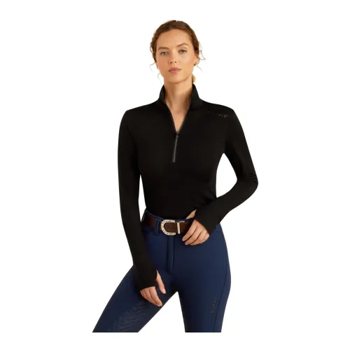 Ariat, Ariat Cheviot 1/4 Zip Baselayer - Black -  Grösse: XS, Farbe: Black