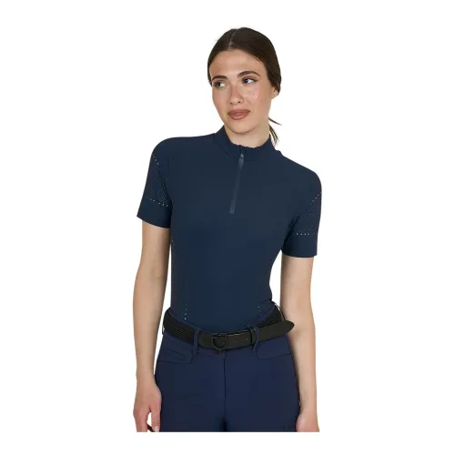 Equestro, Equestro Trainingsshirt perforiert Kurzarm Damen - Navy Blazer -  Farbe: Navy Blazer, Grösse: XS