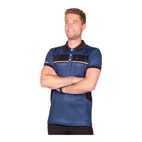 QHP, QHP Sportshirt Kai Herren - Schwarz/Blau -  Grösse Bekleidung Herren: 48