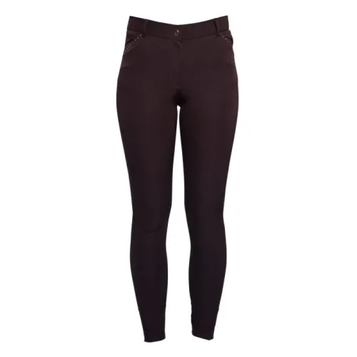 HKM, HKM Reithose Rosegold Glamour Style Silikon-Vollbesatz - Braun/Roségold -  Grösse: 34