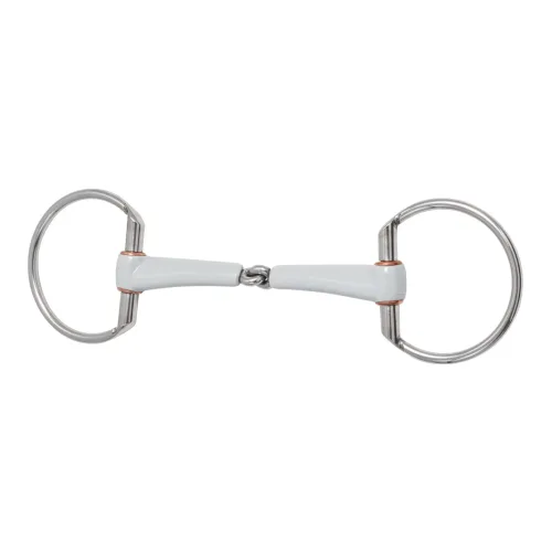 Beris Gebisse, Beris Gebisse Olivenkopfgebiss medium - einfach gebrochen Ring 7,5cm - Weiss/Silber -  Gebisslängegrösse: 14.5 cm