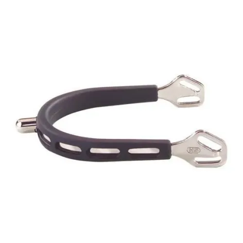 Sprenger, Sprenger ULTRA fit EXTRA GRIP Edelstahlsporen - mit Balkenhol Schlaufe - 15mm Dorn abgerundet - Silber/Schwarz -
