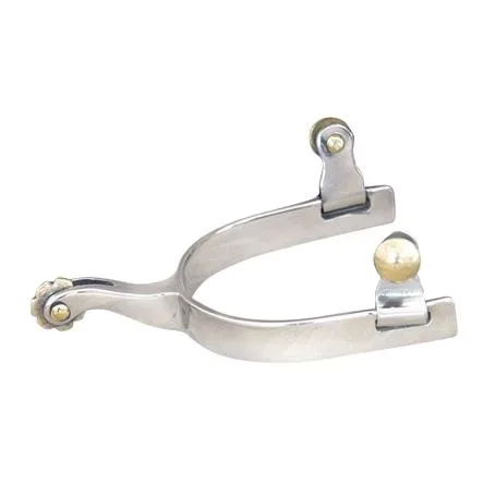 Western Imports, Western Imports Edelstahl Sporen mit kleinem Messingrad - Silber -
