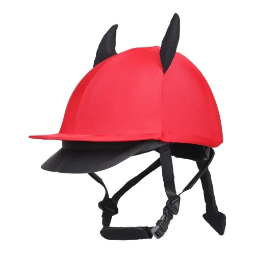 QHP, QHP Helmüberzug Devil - Schwarz/Rot -