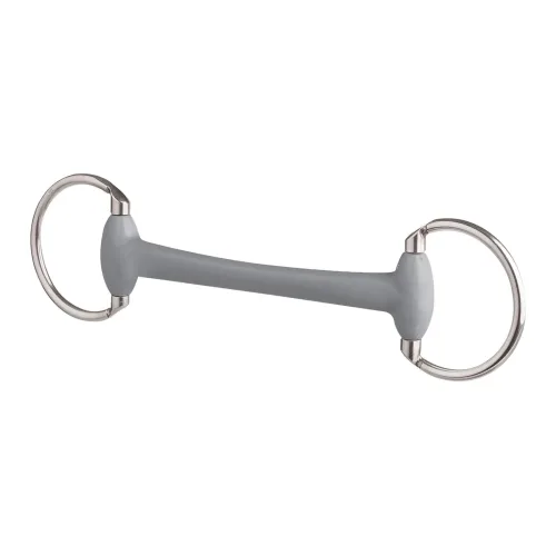 Beris Gebisse, Beris Gebisse Olivenkopfgebiss, Stange soft, Ring 7,5cm - Silber/Grau -  Grösse: 12 cm