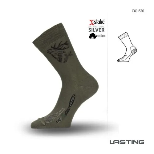 Lasting, Lasting X-Static Silber-Ionen Socken HIRSCH Unisex - dunkelgrün