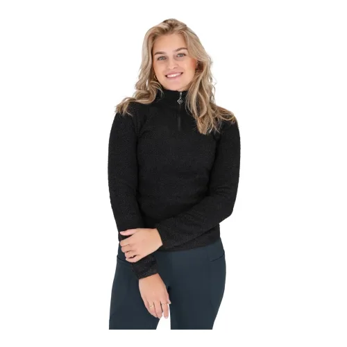 QHP, QHP Pullover mit halbem Reissverschluss Teddie - Schwarz -  Grösse: 40