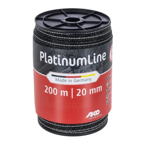 AKO, AKO PlatinumLine Weidezaunband - Schwarz-Weiss -  Breite Länge: 20 mm x 200 m