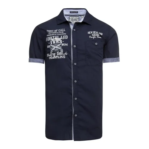 camp david, Camp David Hemd 1/2 Bay of Island I Herren - blue navy - Glacier-deepsea -  Grösse Bekleidung Herren: XXL