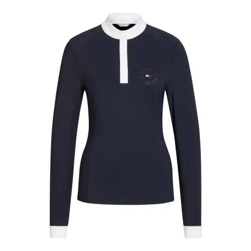 Tommy Hilfiger Equestrian, Tommy Hilfiger Equestrian Turniershirt Taylor Langarm Strass Damen - Desert Sky -  Grösse: S, Farbe: Desert Sky