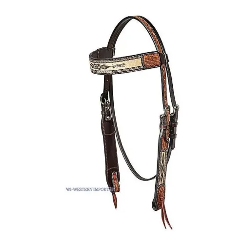 Western Imports, Western Imports Westernzaum mit geflochtenem Inlay - Dark Brown -