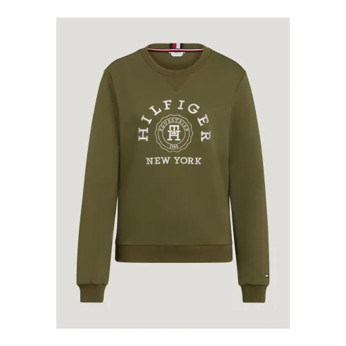 Tommy Hilfiger Equestrian, Tommy Hilfiger Equestrian Sweatshirt Evans Damen - Utility Olive -  Grösse Bekleidung Damen: L, Farbe: Utility Olive