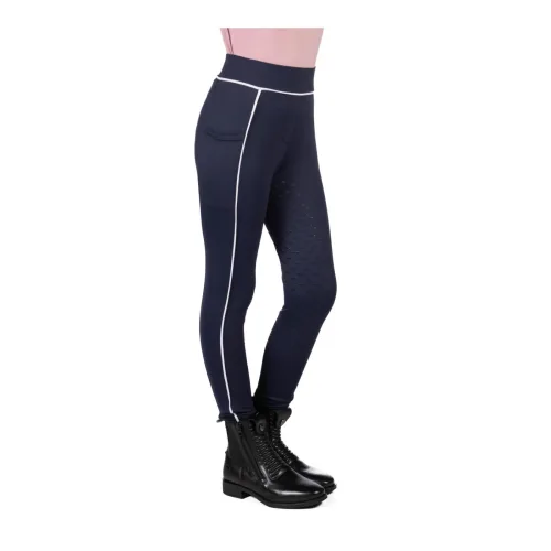 HKM, HKM Reitleggings Maui Silikon-Vollbesatz - Dunkelblau -  Grösse Kinder: 158/164