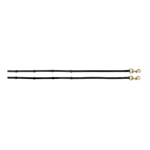 Waldhausen, Waldhausen Islandzügel mit Karabinern - Schwarz/Gold -  Breite Länge: 2.5mx1.3cm, Farbe: Schwarz/Gold