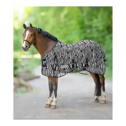 Waldhausen, Waldhausen Fliegendecke Zebra - schwarz/weiss Grösse Pferdedecken: 115 cm