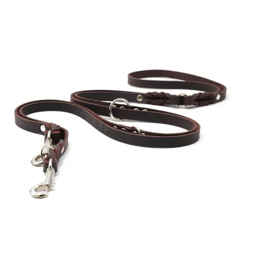 Maul Lederwaren, Maul Lederwaren Lederleine Klassik 3m - Braun / Silber -  Farbe: Braun / Silber, Länge: 3m / 20mm