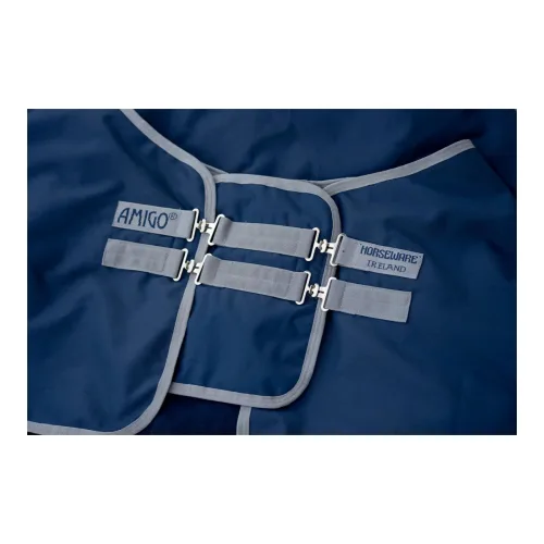 Horseware, Horseware Amigo Straight Front Chest Extender - Navy/Titanium Grey -  Grösse: One Size, Farbe: Navy/Titanium Grey