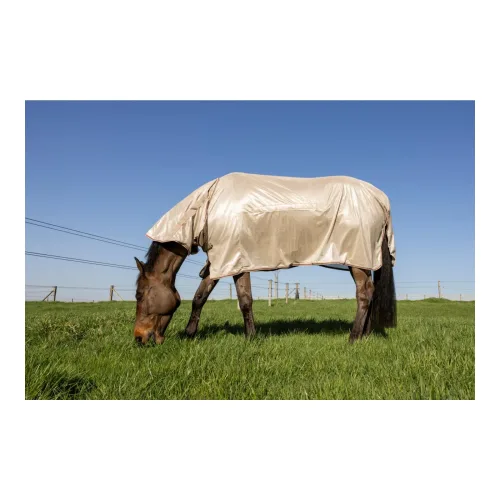 Kentucky, Kentucky Fliegendecke Comfort Classic mit Halsteil & Bauch - Beige/Bordeaux -  Grösse: 140 cm