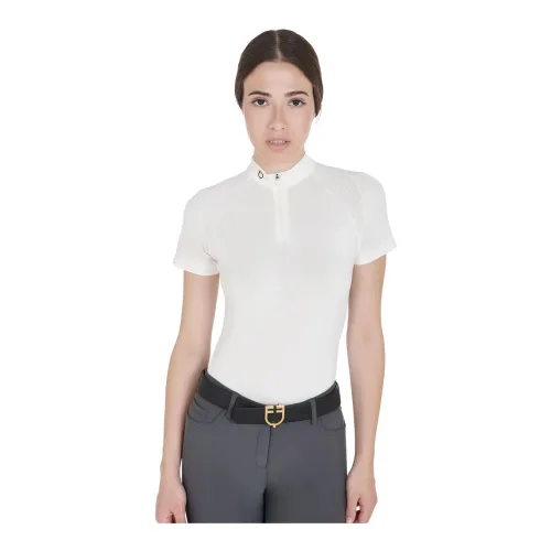 Equestro, Equestro Poloshirt Training Kurzarm Damen - Weiss -  Farbe: Weiss, Grösse: L