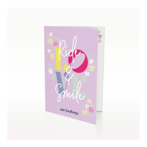 Soulhorse, Soulhorse Grusskarte "Ride & Smile" - Rosa -
