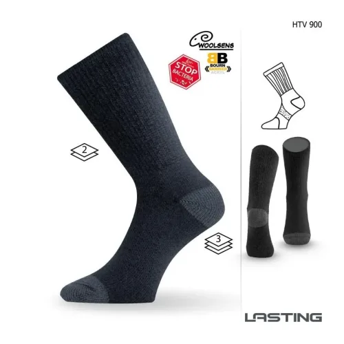 Lasting, Lasting HTV Merinowolle Trekking-Socken - schwarz