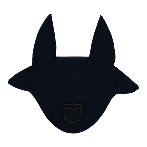 Equestro, Equestro Ohrenkappe Logo - Navy/Schwarz -  Grösse Ohrengarn: Pony, Farbe: Navy/Schwarz