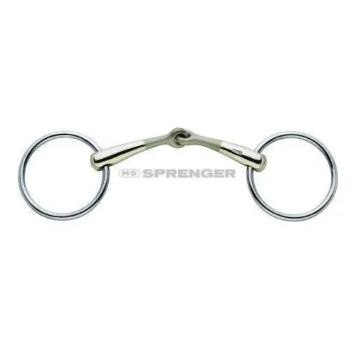 Sprenger, Sprenger Wassertrense TURNADO Sensogan einfach gebrochen - 16mm - Silber/Gold -  Gebisslängegrösse: 14.5 cm
