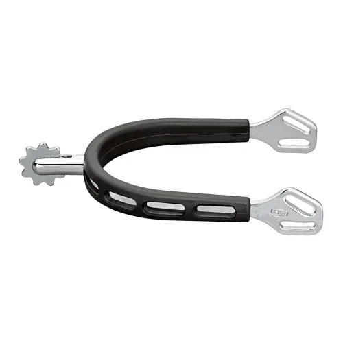 Sprenger, Sprenger Sporen ULTRA fit Extra Grip - Edelstahl rostfrei, 30 mm abgerundet mit Sonnenrad - Silber/Schwarz -